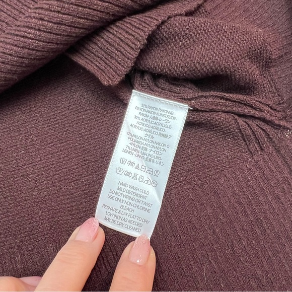 Free People Criss-Cross Tunic Sweater in Brown Wine Size Small - Picture 15 of 15